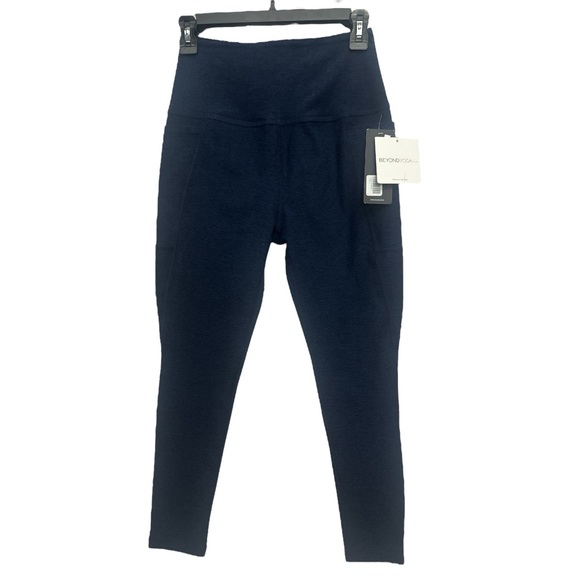 Beyond Yoga Spacedye Out Of Pocket High Waisted Midi Leggings Size Large Navy - Picture 2 of 7